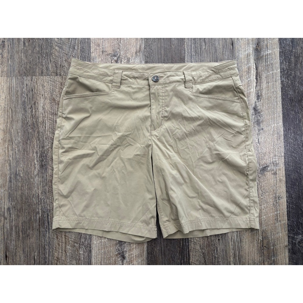 Eddie Bauer Horizon Hiking Shorts Womens 12 Tan Khaki Nylon Stretch Outdoorโ 9in